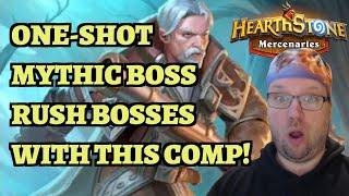 ONE-SHOT Mythic Boss Rush Bosses Artillery Strike Team Comp Guide - Hearthstone Mercenaries