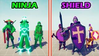 NINJA TEAM vs SHIELD TEAM - Totally Accurate Battle Simulator  TABS