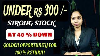 UNDER RS 300 STOCK AT 40 % DOWN TIME TO BUY NOW FOR 100 % ?