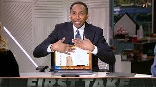 Stephen A. EXPOSES Molly Qerim for her laptop browsing on First Take 