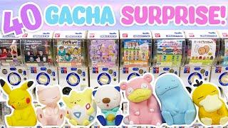 40 Mystery Gacha Capsule Toy Opening  Sanrio  Pokemon  Miniatures  Gashapon