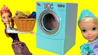 WASHER  Laundry - Elsa & Anna toddlers -  Foam - Mess - Soap