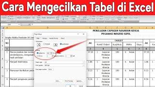 cara mengecilkan tabel di excel