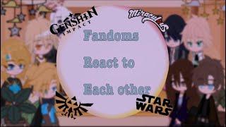 •Fandoms react to each other• gacha club reaction LoZ MLB Genshin Star Wars