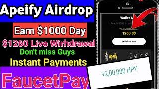Apeify Airdrop $1260 Live Payments Earn $1000 Every Day In Trust Wallet  Apeify Airdrop Withdraw
