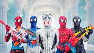 What If 10 SPIDER-MAN in 1 HOUSE  SUPERHEROES Help Everyone defeat Bad Guy  Action in Real Life 