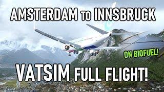 ️‍️ VATSIM Full Flight Amsterdam to Innsbruck  TAILWIND Landing  Transavia Boeing 737  P3D