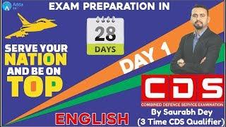 CDS Exam Preparation In 28 Days  English  Day 1  Online Coaching For CDS