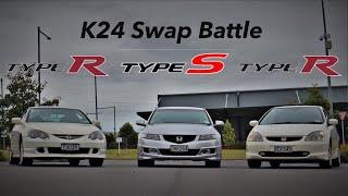 K24 Swap Battle EP3 Civic vs DC5 Integra vs CL9 Accord