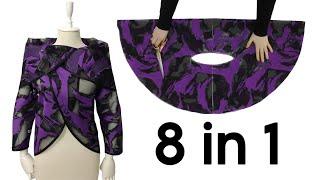 Cut in 5 Minutes Wear in 8 Different Styles Very Easy jacket design