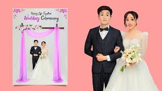 Wedding Invitation Design in Adobe Photoshop Tutorial  3D Character Effect