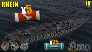 Rhein 5 Kills & 101k Damage  World of Warships Gameplay