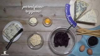 Arancini di riso nero con cuore fondente al gorgonzola