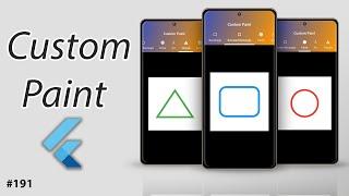 Flutter Tutorial - Custom Paint - Draw Line Square Rect Circle Triangle Arc & Image