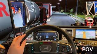 POV night driving in France with MAN truck