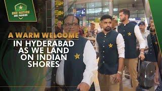 A warm welcome in Hyderabad as we land on Indian shores  #CWC23 #WeHaveWeWill  PCB  MA2A