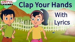 Clap Your Hands with Lyrics  Popular English Nursery Rhymes for Kids