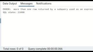 more than one row returned by a subquery used as an expression