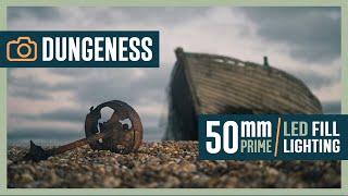 Dungeness Beach photography  50mm prime and LED fill lighting