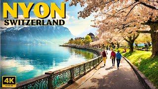 Spring in Nyon Switzerland  Walking Tour 4K