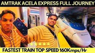 Americas FASTEST TRAIN AMTRAK ACELA Express Journey in Business Class  160Kmhr TOP SPEED 