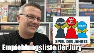 Was sagt die Jury in Kürze zur Empfehlungsliste Spiel des Jahres bzw. Kinderspiel und Kennerspiel?