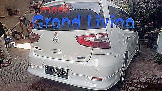 modifikasi pemasangan bodykit grand Livina