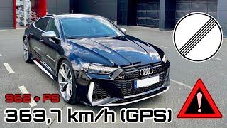 3637 kmh 226 mph  HGP Audi RS7 C8  962 PS   World’s fastest Audi RS7?