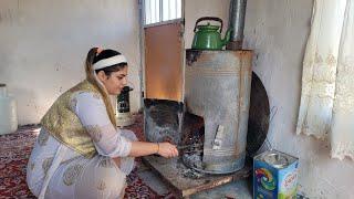 Butter and curd prepared from buttermilk in Iranian village style