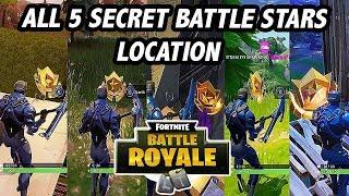 GET 5 FREE TIERS  ALL SECRET BATTLE STAR LOCATION - FORTNITE BATTLE ROYAL