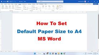 How To Set Default Paper Size to A4 MS Word 2023