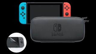 NINTENDO Switch Tasche + Schutzfolie Grau Unboxing Deutsch