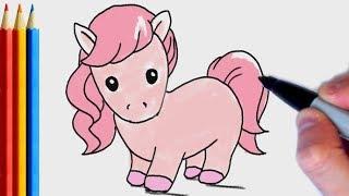 fast-version How to Draw Easy Pink Pony  Step by Step Tutorial For Kids