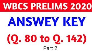 Answer Key - WBCS Prelims 2020 l Part 2 l