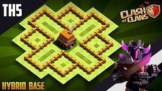 NEW BEST TH5 HYBRIDTROPHYdefense Base 2019  Town Hall 5 Hybrid Base Design - Clash of Clans