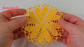 Mükemmeltığ işi kalplikalıp gibi motif yapımı-crochet-knitting