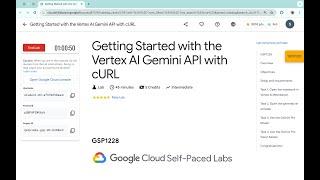 Getting Started with the Vertex AI Gemini API with cURL  #qwiklabs  #GSP1228 With Explanation️