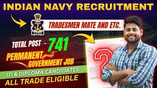Indian Navy Recruitment 2024  10th12thITIDriverDiplomaBsc Vacancy 2024  Permanent Jobs 2024