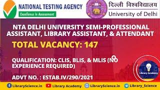 Library Vacancy 2021 at Delhi University  Librarian Vacancy in Delhi for 147 Post  No Experiance