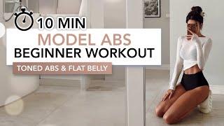 10 MIN BEGINNER MODEL ABS WORKOUT  Get Toned Abs & A Flat Belly  Eylem Abaci