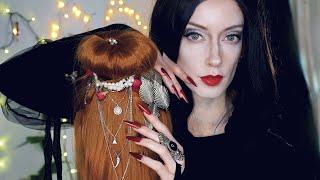 ASMR Morticia Addams Styles Your Hair Hair Brushing Personal Attention