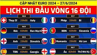 Lịch thi đấu EURO 2024 - Vòng 18