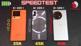 iQOO Neo 7 Pro vs Oneplus 11R vs Nothing Phone 2  Speedtest Performance & Battery test