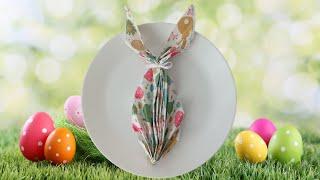 How to fold napkins for Easter Easter Bunny. Make your own simple Easter decoration