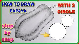 papaya drawing  how to draw a papaya step by step very easy  पपीता का चित्र बनाने का आसान तरीका