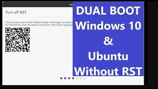 ResolvedTurn Off RST error while Dual boot ubuntu and windows 10