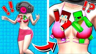 How JJ and MIKEY HIDE in TOP SPEAKER WOMAN SWIMSUIT Mikey and JJ prank GIRL in Minecraft - Maizen