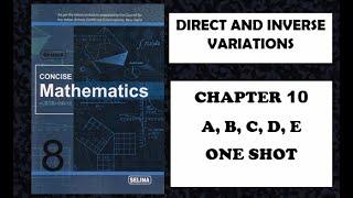 ICSE Class 8  Direct and Inverse Variation  Chapter 10  Selina  Concise Mathematics 