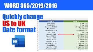 How to change USUK date formats quickly in Word and Excel
