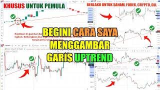 Begini Cara Saya Menggambar Garis Uptrend Untuk Trading #trendline